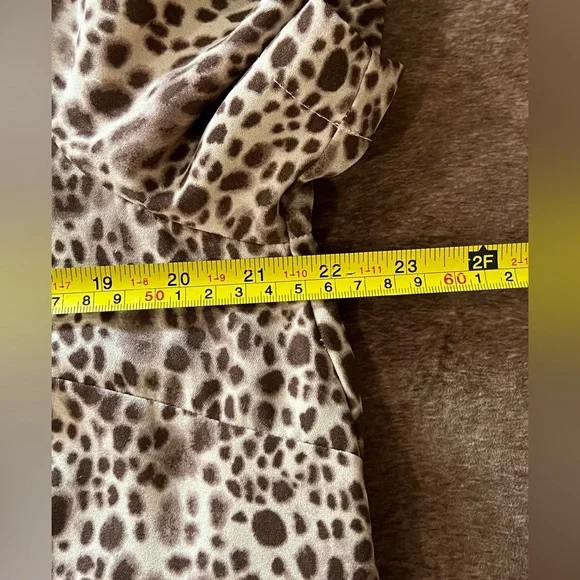 a new day Leopard Print V-Neck Short Sleeve Babydoll Dress - Picture 5 of 6